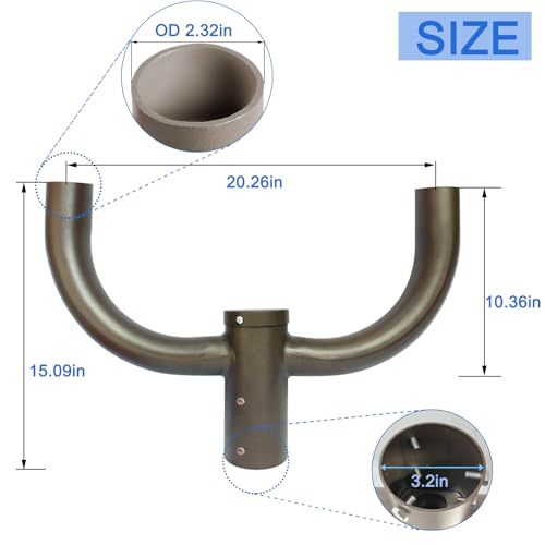 Ifvbey NJZJT-2 Bull Horn Mount Bracket Use For Parking Lot Light, 2 3/8 Inch Bullhorn Tenon Adapter Round Pole For Outdoor Led Shoebox Area Light… thumb #1