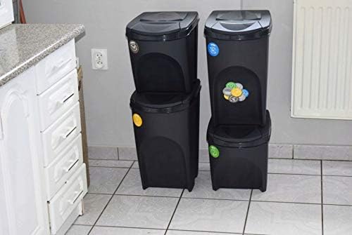 Prosperplast Sortibox Plastic Recycling Bins 125L Anthracite Pack of 5, 5x25L
