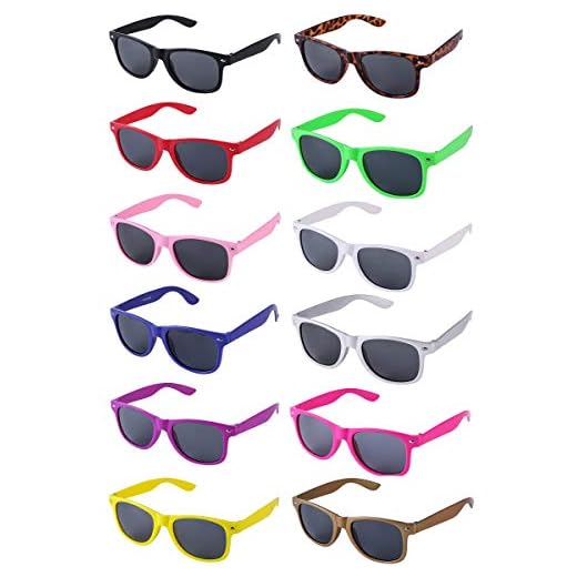 LFYXCW Paquete de 12 Gafas de Sol de Fiesta de Colores Retro Vintage para Adulto (12colores)