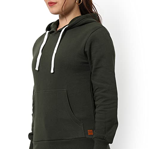 Image of Campus Sutra Women cotton Premium Zipper Hoodie-Grey