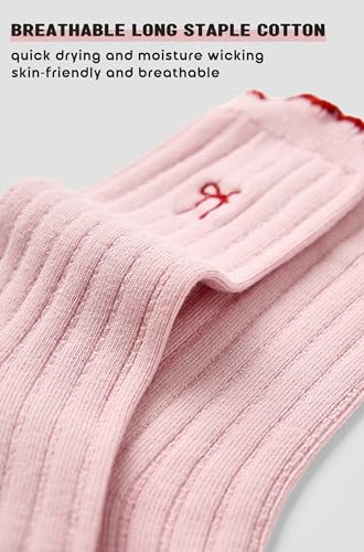 Toddler Girl Crew Socks Soft Breathable Ruffle Socks Moisture Wicking 3 Pairs/6Pairs3