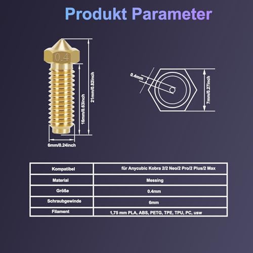 Image of 5PCS 0.4mm Brass Nozzles and 5PCS Silicone Socks Kit for Anycubic Kobra 2 Series, 3D Printer Parts Extruder Hotends Nozzles Kit for Anycubic Kobra 2 /2 Neo /2 Pro /2 Plus /2 Max