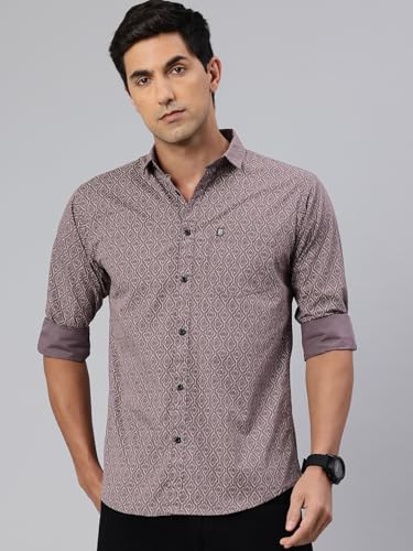Image of Majestic Man Custom Abstract Printed Pure Cotton Slim Fit Casual Shirt