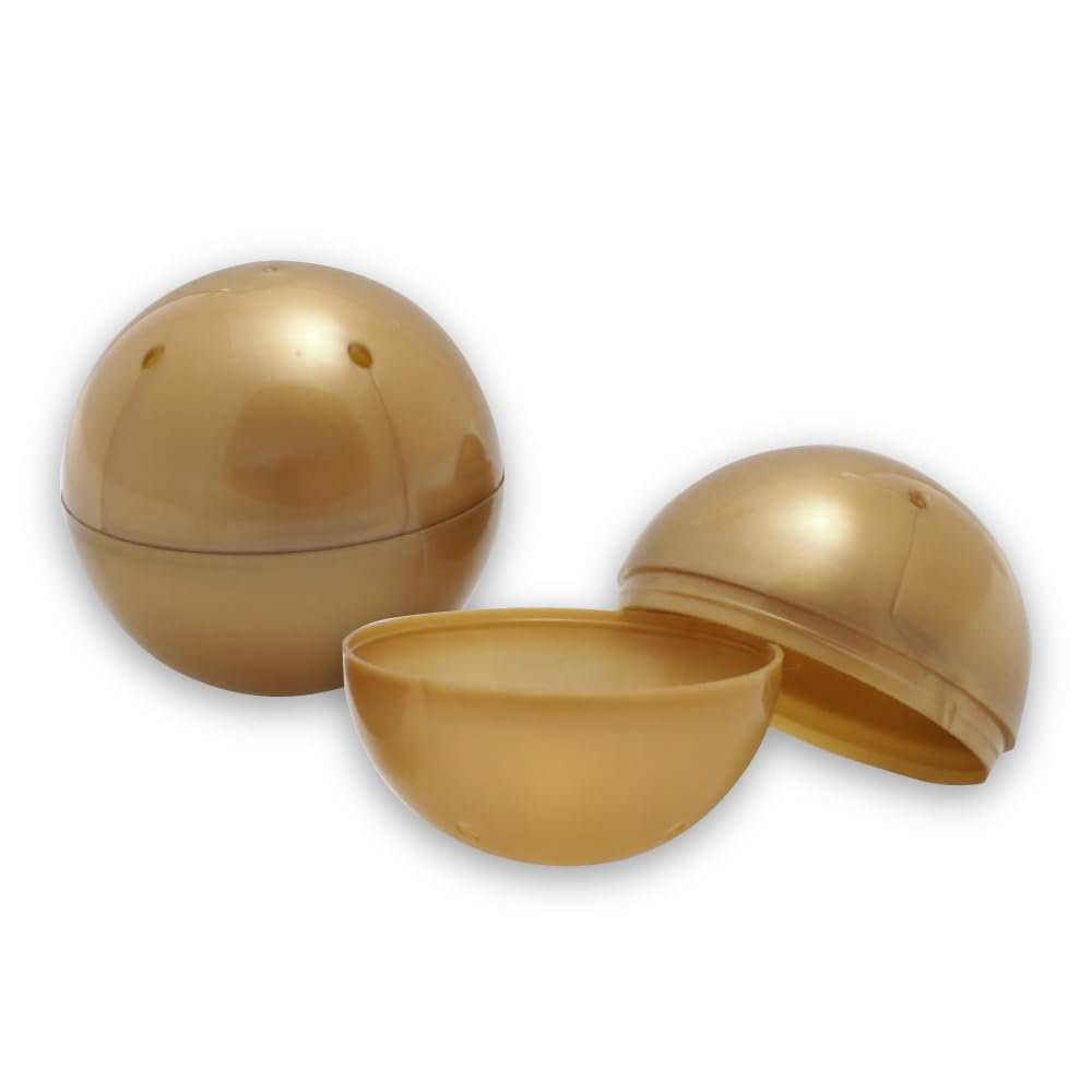 Amuse 3.0 inches (75 mm) Empty Capsules, 50 Pieces, Gold, Made in Japan, Gacha Capsules for Vending Machines, Outer Diameter Height Approx. 2.9 x 3.0 inches (74 x 75 mm) : Toys & Games