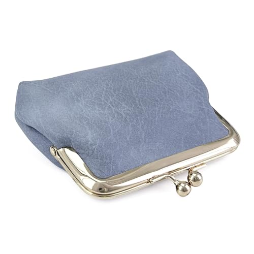 Coin Purse, Small PU Leather Change Purse, Coin Wallet with Clasp, Car Change Holder Pouch for Woman and Men (Sky Blue)3
