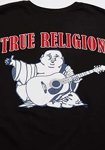 True Religion Men's Buddha Logo Short Sleeve Tee, Black, M #TOP5