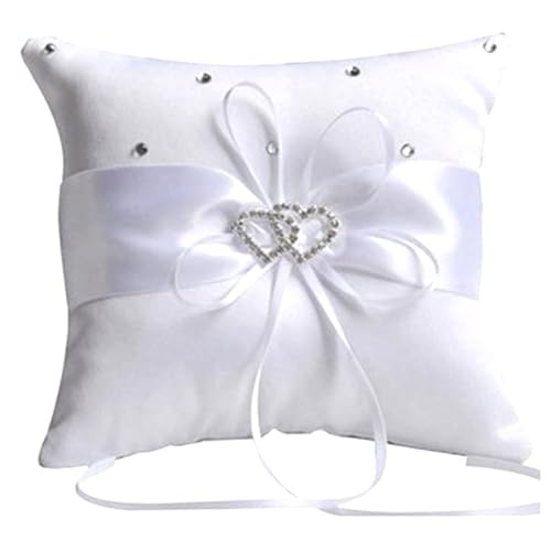 Coussin Alliances Ivoire Coeur de Cristal Mariage 10 x 10 cm Cover