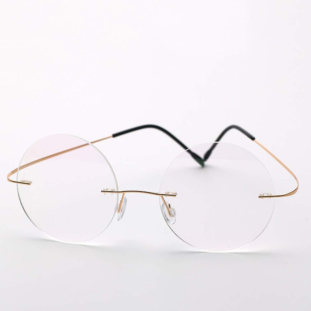 MANG Bifokal Lesebrille Randlose Lesehilfe Retro Runde Vollrandbrille Sehhilfe Blaulichtfilter Computerbrille, Herren/Damen/Unisex