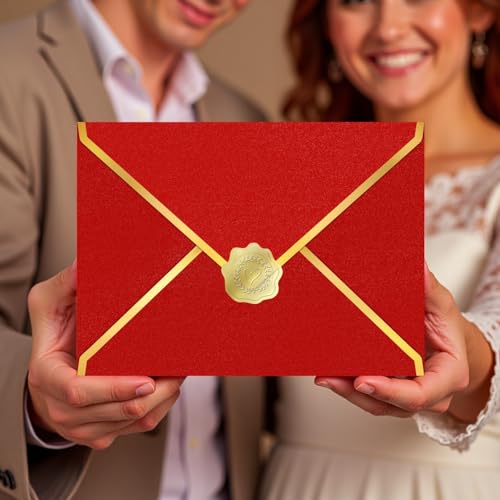 AVERZELLA 5x7 Envelopes, A7 Gold Envelope 100 Pack, Red Envelopes 5x7 by AVERZELLA - Used condition - Image 2