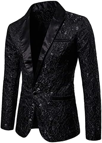 Men's Sequin Blazer Suit Jacket One Button Fit Formal Jacket Shiny Notch Lapel Tailcoat Swallowtail Suit Prom Wedding