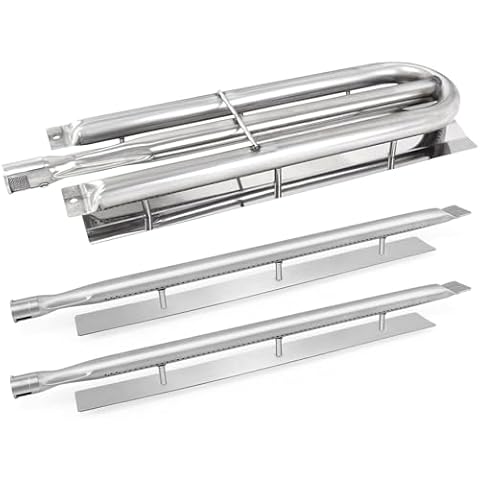 Boloda Stainless Steel Replacement Burners for Viking Gas Grill Parts,for Viking VGBQ030-2T,VGBQ300-2RE,VGBQ300-2RT,VGBQ300-2RT1,VGBQ410-3RE，for Viking PA080050 PA080051 Grill Burner Cover