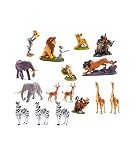 Incluye: Scar, Mufasa con Zazu, Rafiki con Simba, las tres ienes, Timon, Pumbaa, Simba pequeña, dos elefantes, tres cebra, dos gazzelle, y dos jirafas.