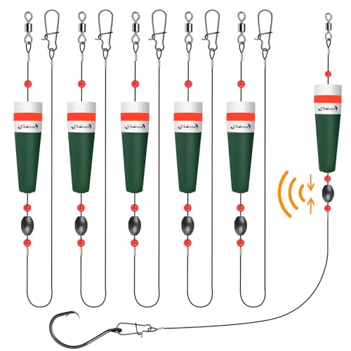 Dovesun Popping Cork Weighted Fishing Bobbers Floats Fishing Corks Popping Corks for Saltwater Freshwater Green Float Length-5in & Buoyancy-1.41oz*5pcs