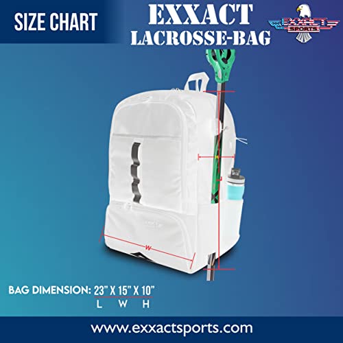 Exxact Sports Lacrosse Bag With Two Stick Holders And Separate Cleats Compartment - Lacrosse Backpack, Holds All Lacrosse Or Field Hockey Equipment, Girls Lacrosse Bag For Adults #TOP5