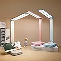 LuxLumin White Desk Lamp for Home Office,Portable Small Desk Lamp with 3 Lighting Modes, Battery Operated Rechargeable Desk Light for Kids, Reading,Studying,Dormitory, White