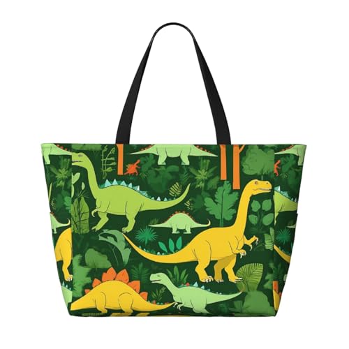 (Palm Leaf) Large Beach Tote Bag For Women With Zipper Foldable Lightweight Travel Pool Bag For Vacation Shopping2