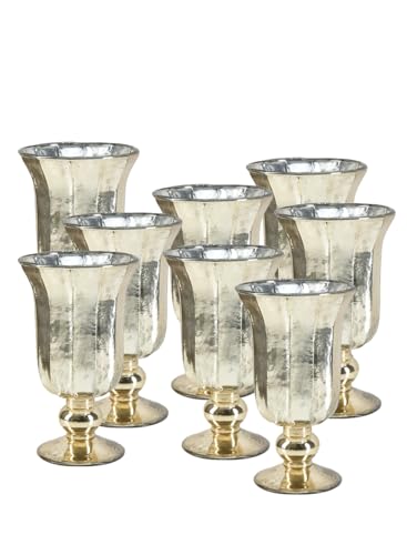 Serene Spaces Living 8-Pack Antique Gold Vase for Flowers, 8