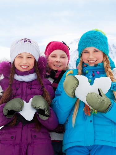 Image of SATINIOR Kids Snow Mittens Waterproof Winter Ski Gloves Warm Thicken Snow Gloves for Girls Boys