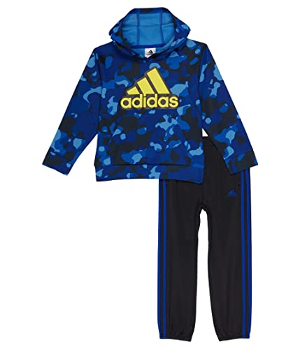 adidas boys Long Sleeve Camo Fleece Hooded Pullover Set