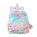 Produktbild STPillow 28 * 24 * 9 cm Einhorn Rucksack Einhorn Tasche Plushe Schule Rucksack Reißverschluss Süße Frauen Flauschige Kawaii Frau Schule Plüsch Mädchen Tasche Geschenk Cartoon Tasche