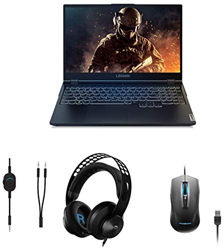 Image of Lenovo Legion5 AMD Ryzen 5 4600H 15.6 inches FHD Gaming Laptop (8GB /1TB HDD /256GB SSD /Windows 10 /120 Hz /GTX 1650 4GB GDDR6) 82B500BHIN+Legion H300 Stereo Gaming Headset+Lenovo Ideapad M100 RGB Gaming Mouse 3200DPI