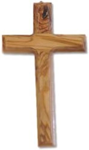 Holy Land Market Cruz de madera de olivo para colgar en la pared tallada a mano desde Tierra Santa, 4.75-5 pulgadas, acabado natural