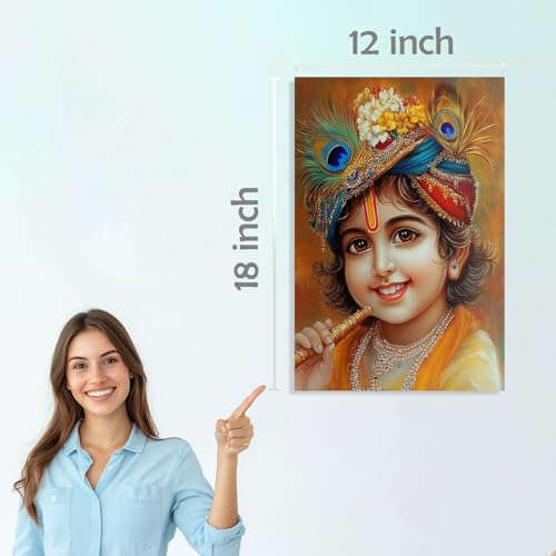 Image of SiddArtify Little Krishna Art Print Set - Sticker - 12x18 Inch - Pack of 6 Wall Room Decoration art Poster Prints