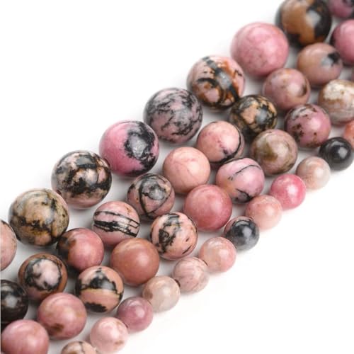 45pcs Adabele Natural Rhodonite Gemstone 8mm Round Beads