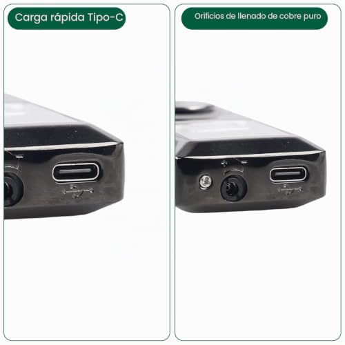 Mechero inteligente recargable GOMETY de doble llama potente con luces LED 6