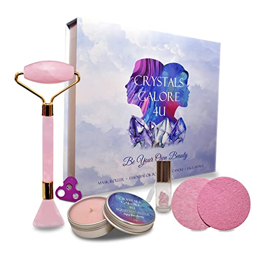 Rose Quartz Face Roller Gua Sha - Rose Quartz Gua Sha Skin Care S...