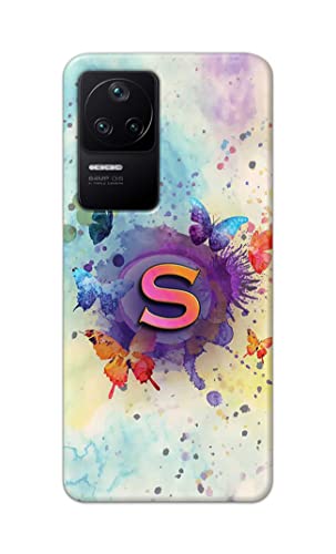 Image of PRINTFIDAA� Printed Hard Back Cover Case for Mi Poco F4 5G Back Cover (Alphabet S) -2808