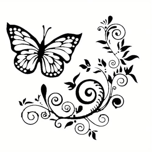 Autocollant Voiture Papillon Fleur pour Customiser Votre Routière