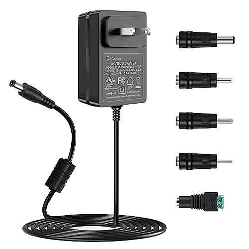 Cable de alimentación de 9 V CC, certificado UL, para 9 V CC, 2 A, 1,5 A, 9 V, 1 A, Crosley, reproductor de discos Schwinn, bicicleta elíptica, Arduino UNO...