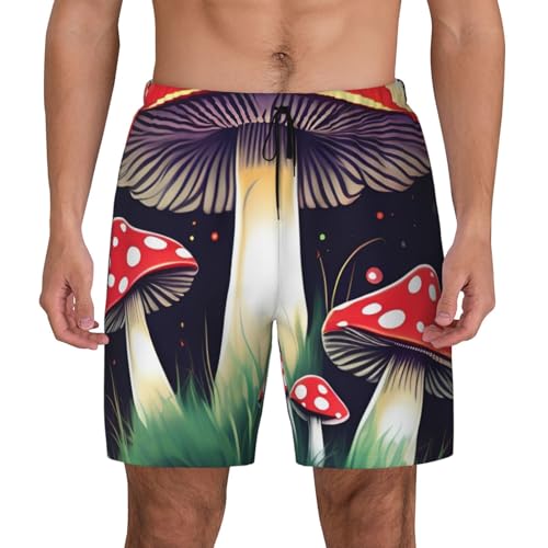 Short de bain homme respirant léger motif champignons magiques