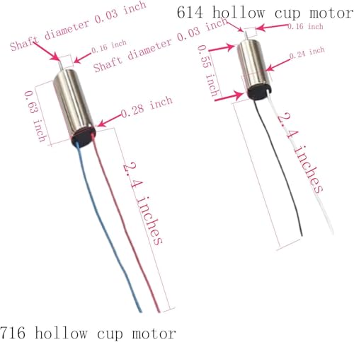 Image of High-Speed Metal DC 3.7V Micro Coreless Motor Set with Propellers for Mini Drones, Clockwise and Anticlockwise Rotation (4 Motors + 12 Props)