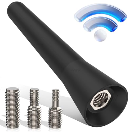 Yvyan Autoantenne 6.5CM, Autoradio Dachantenne,Auto Antenne, FM DAB Dachantenne Auto, Autoantenne Kurz Universal, Mit 3 Schrauben (M4, M5, M6), für den FM/AM Radioempfang