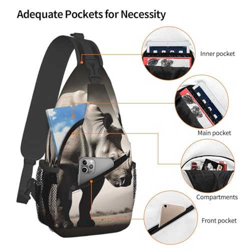 Bolso Sling unisex negro para viaje y outdoor miniatura 3