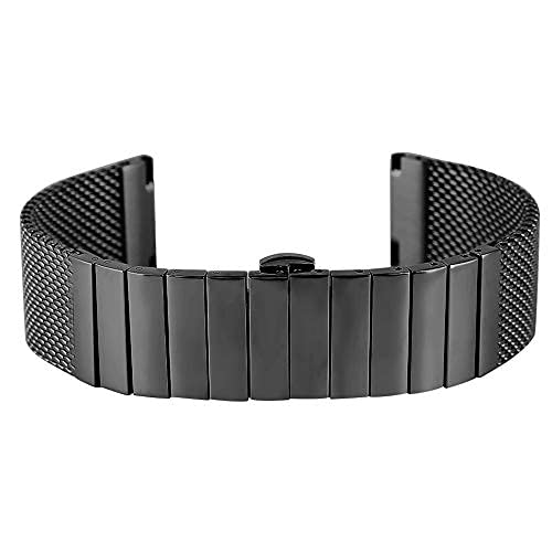 Pasek do zegarka, 18/20/22/24 Mm Pasek do zegarka ze stali nierdzewnej Polerowana siatka Stalowy pasek dla kobiet i mężczyzn Bransoletka do zegarka na rękę (kolor: srebrny, rozmiar: 24 mm)