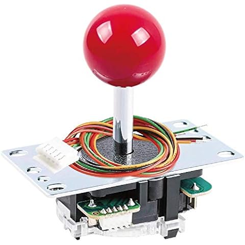 SANWA JLF-TP-8YT Original Joystick Red - for Arcade Jamma Game 4 & 8 Way Adjustable, Compatible with Catz Mad SF4 Tournament Joystick (Red Ball Top) S@NWA Cover