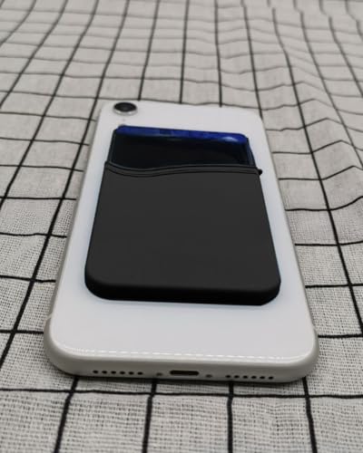 3 suportes de cartão de telefone de silicone, capa de telefone carteira porta-cartão de crédito para telefones iPhone, Samsung, Android, Preto, Porta-cartão