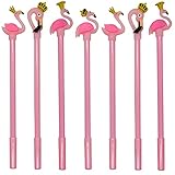 Maydahui 28PCS Crown Flamingo Shaped Rollerball Pen Black Gel Ink Pens Cute Animal Design for Office School Home