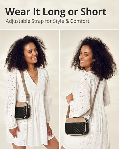 Image of Vantamo Premium Quilted Crossbody Bags for Women with Anti-Pickpocket Clip, Vegan Leather Handbags, Travel Purses for Women