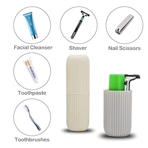 Toothbrush Cup Portable Toothbrush Holder Multifunction Travel Cup Organizer Toothbrush Case And Carrier For Bathroom School Business Trip 2Pack #TOP4