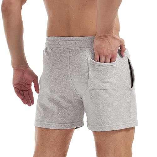 AIMPACT Mens Athletic Sweat Shorts 5 Inch Elastic Waist Casual Pajama Short with Pocket Gym Workout Short Shorts for Men2