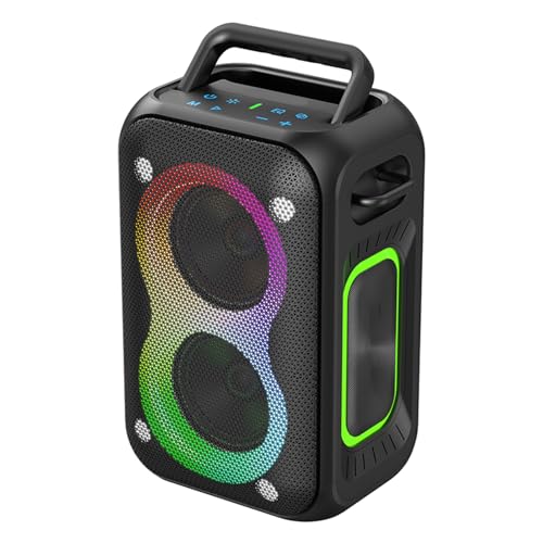 Haut-parleurs BT sans fil puissants 60W docooler noir extérieur et maison RVB