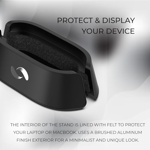 HumanCentric Laptop-Halterung, vertikaler Laptop-Ständer aus Aluminium, verstellbare Halterung und Dock, passend für MacBook Pro und andere Laptops von 0,5 bis 1,5 Zoll, für den Schreibtisch, Schwarz – Bild 5