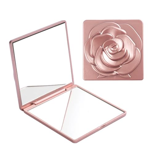 SGERUFZ Mini espelho de bolso, pequeno espelho de mão dobrável sem luz, 9 x 6 x 1 cm, espelho pequeno da mala