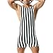DTODWW Mens Striped Wrestling Singlet Bodysuit One Piece Swimsuit Stretchy Base Layers Pajamas Leotard Athletic Jumpsuit