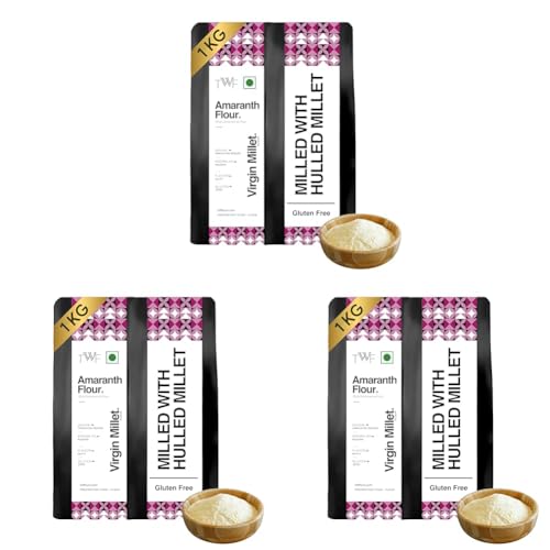 Image of TWF Virgin Amaranth Flour | 1 Kg | Stone Ground Rajgira Atta | Naturally Gluten-Free | Fiber-Rich | Not Pulverised | Ramdana Atta | Rajgira Peeth | Millet Flour | Ideal for Fasting | Vrat | Upvas | Soft Puffed Rotis, Baking & Gut Health | Fasting Flour