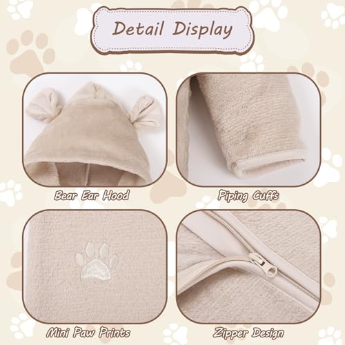 Newborn Snowsuit Baby Boy Bear Outfit Infant Girls Fleece Warm Jumpsuit Romper Winter Hooded Clothes4